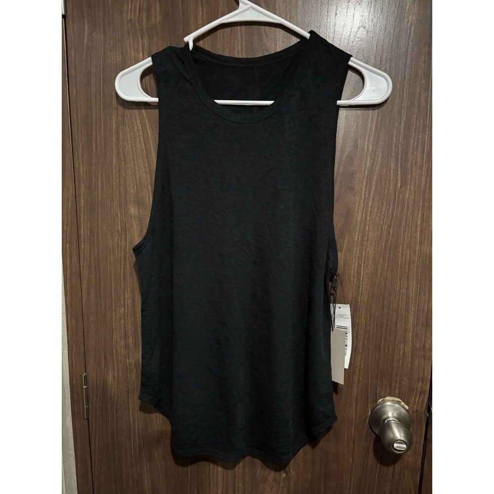 Equinox Strut This Cruz Muscle Tank in Black Tank Top Sheer Size S NWT